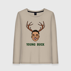 Лонгслив хлопковый женский Young buck, цвет: миндальный