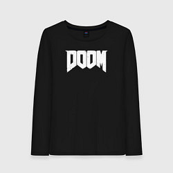 Лонгслив хлопковый женский Doom nightmare mode, цвет: черный