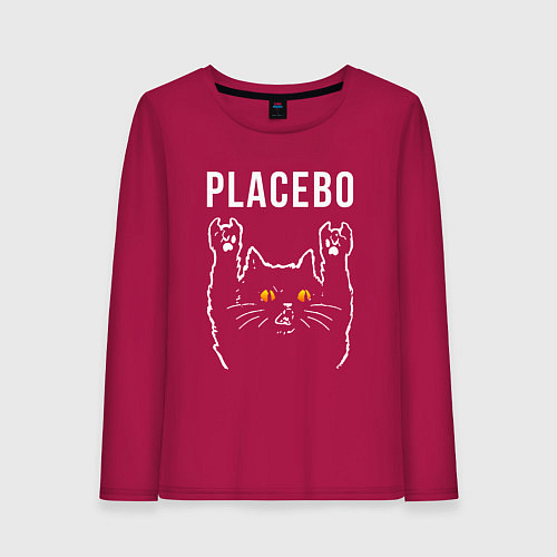 Женский лонгслив Placebo rock cat / Маджента – фото 1