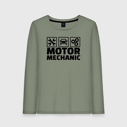 Лонгслив хлопковый женский Mechanic, цвет: авокадо