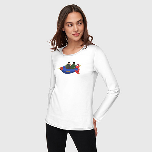 Женский лонгслив Ким Чен Ын и Биг Смоук / Белый – фото 3