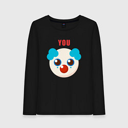 Лонгслив хлопковый женский You clown, цвет: черный