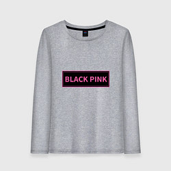 Лонгслив хлопковый женский Логотип Блек Пинк, цвет: меланж