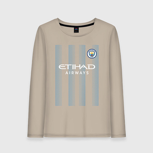 Женский лонгслив Эрлинг Холанд Манчестер Сити форма 2324 / Миндальный – фото 1