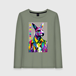 Женский лонгслив Kangaroo - Australia - pop art