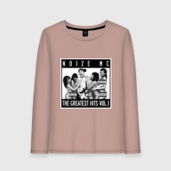 Лонгслив хлопковый женский Noize with girls, цвет: пыльно-розовый