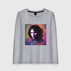 Лонгслив хлопковый женский Jim Morrison few color digital Art, цвет: меланж