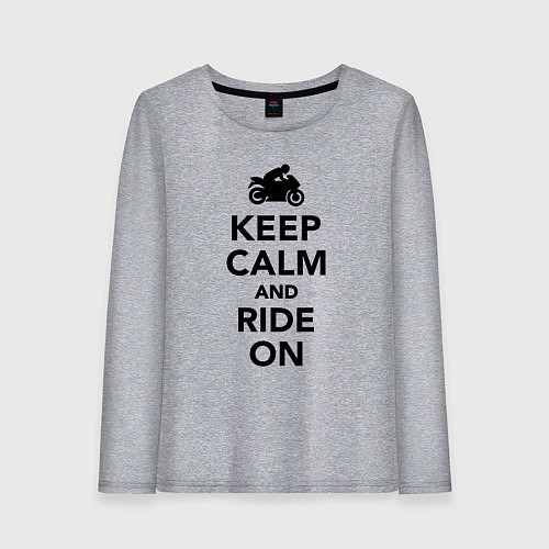 Женский лонгслив Keep calm and ride on / Меланж – фото 1