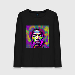 Женский лонгслив Jimi Hendrix in color Glitch Art