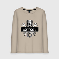 Лонгслив хлопковый женский Car service, цвет: миндальный