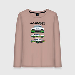 Лонгслив хлопковый женский Jaguar постер обложка журнала, цвет: пыльно-розовый