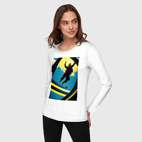 Женский лонгслив Два парашютиста / Белый – фото 3