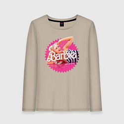 Лонгслив хлопковый женский Марго Робби Барби, цвет: миндальный