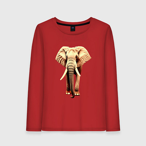 Женский лонгслив Стройный слон / Красный – фото 1