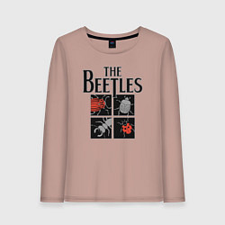 Лонгслив хлопковый женский Beetles, цвет: пыльно-розовый
