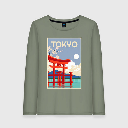 Женский лонгслив Tokyo - japan / Авокадо – фото 1