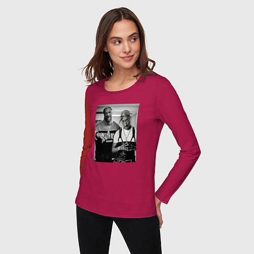 Женский лонгслив Old Gangstars / Маджента – фото 3