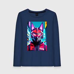 Женский лонгслив Cyber fox - neural network