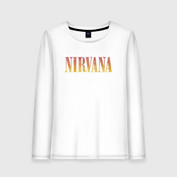 Лонгслив хлопковый женский Nirvana logo, цвет: белый