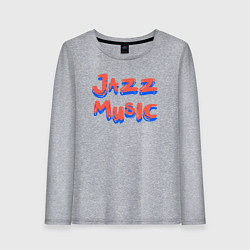 Лонгслив хлопковый женский Music jazz, цвет: меланж