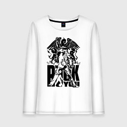 Лонгслив хлопковый женский Queen rock you, цвет: белый