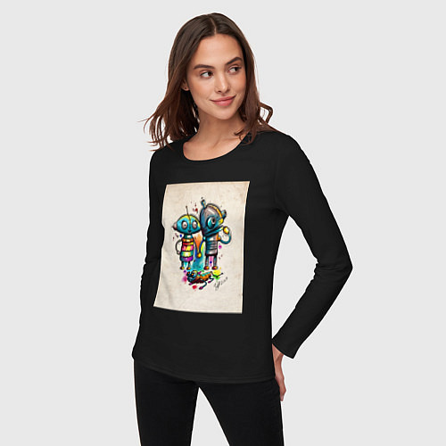 Женский лонгслив Machinarium / Черный – фото 3