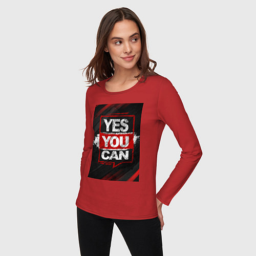 Женский лонгслив Yes, you can / Красный – фото 3