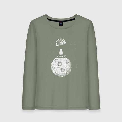 Женский лонгслив Moon spaceman / Авокадо – фото 1