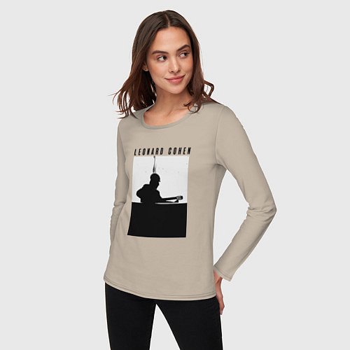Женский лонгслив Tribute to Leonard Cohen / Миндальный – фото 3