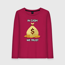 Лонгслив хлопковый женский In cash we trust, цвет: маджента