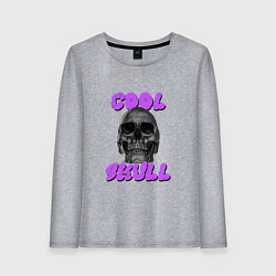 Лонгслив хлопковый женский Cool Skull, цвет: меланж