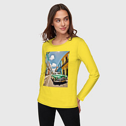 Лонгслив хлопковый женский Кубинская улица, цвет: желтый — фото 2
