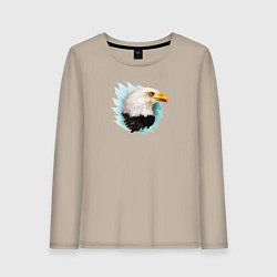 Лонгслив хлопковый женский Белоголовый орёл, цвет: миндальный