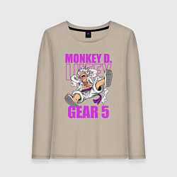 Лонгслив хлопковый женский Луффи - гир 5, цвет: миндальный