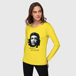 Лонгслив хлопковый женский Че Гевара черно белое, цвет: желтый — фото 2