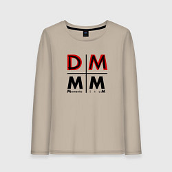 Лонгслив хлопковый женский Depeche Mode - Memento Mori Logo DM, цвет: миндальный