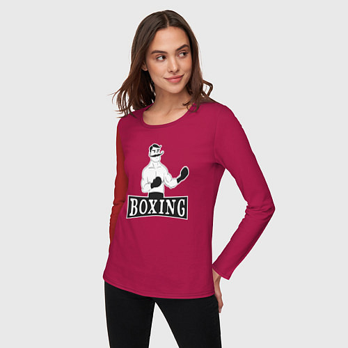 Женский лонгслив Boxing man / Маджента – фото 3