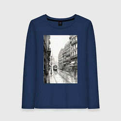 Женский лонгслив Черно-белый париж