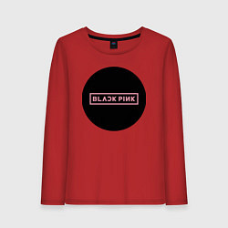 Лонгслив хлопковый женский Black pink - logotype - group - South Korea, цвет: красный