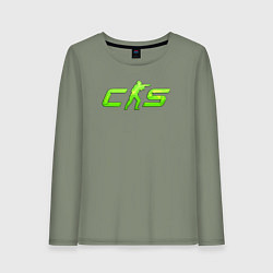 Женский лонгслив CS2 green logo
