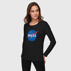 Лонгслив хлопковый женский Pizza x NASA, цвет: черный — фото 2