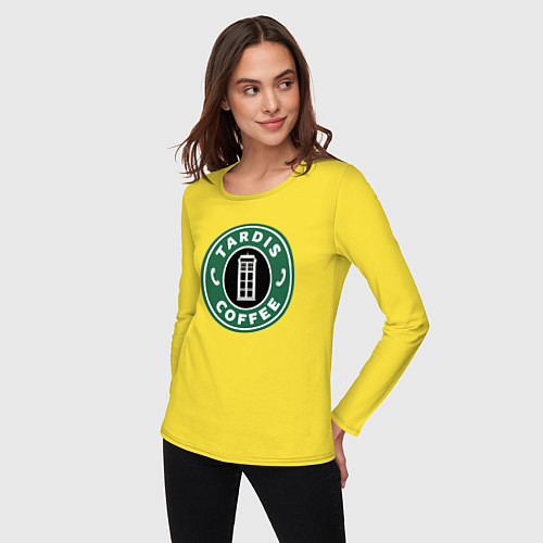 Женский лонгслив Tardis coffee / Желтый – фото 3
