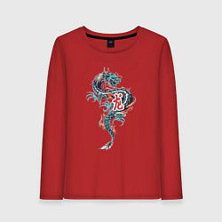 Женский лонгслив Китайский дракон с иероглифами