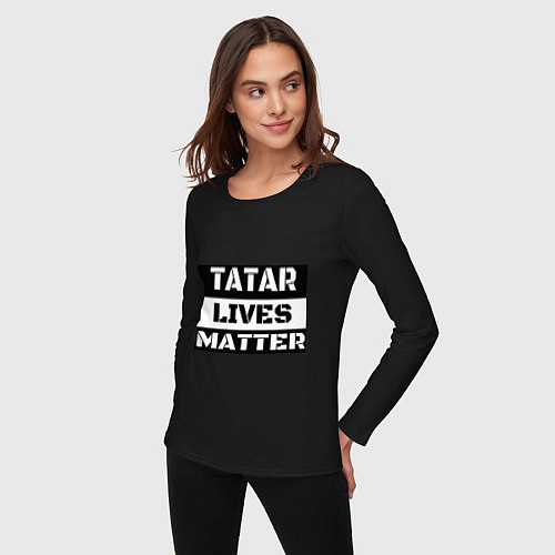 Женский лонгслив Tatar lives matter / Черный – фото 3