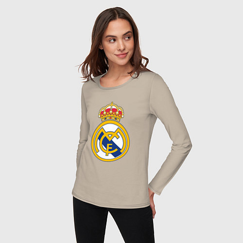 Женский лонгслив Real madrid fc sport / Миндальный – фото 3