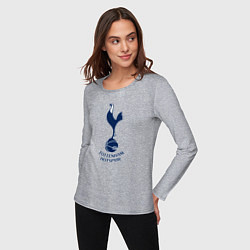 Лонгслив хлопковый женский Tottenham Hotspur fc sport, цвет: меланж — фото 2