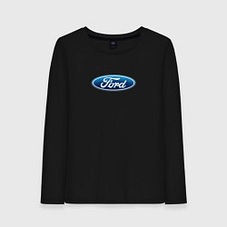 Лонгслив хлопковый женский Ford usa auto brend, цвет: черный