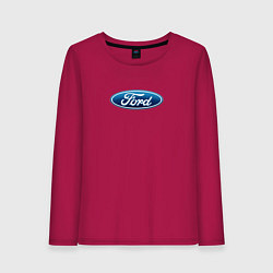 Лонгслив хлопковый женский Ford usa auto brend, цвет: маджента