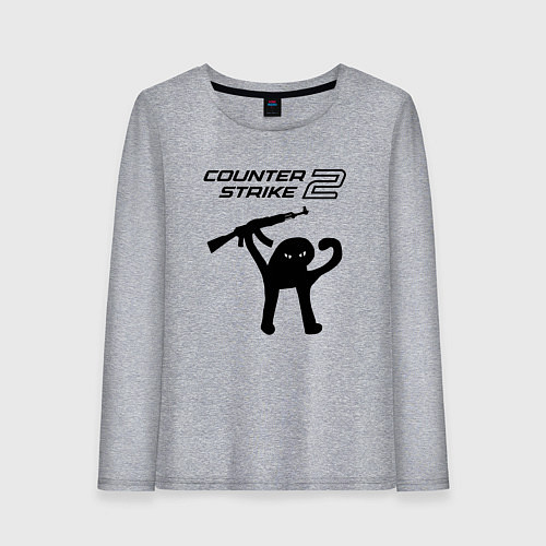 Женский лонгслив Counter strike 2 мем / Меланж – фото 1
