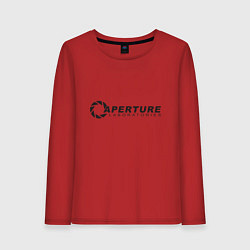Лонгслив хлопковый женский Aperture Laboratories логотип, цвет: красный